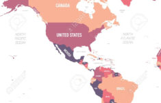 Karte Von Amerika. Hochdetaillierte Politische Karte Des Nord- Und with regard to North and South America Continent Map