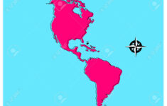 Karte Von Amerika Ohne Namen, Auf Blauem Hintergrund Und Mit for Map Of North And South America Without Names