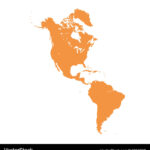 Karte Von Nord  Und Südamerika Zeichen Silhouette Regarding North And South America Map Vector