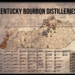Kentucky Bourbon Distilleries Map Push Pin Map Bourbon Trail Wall Art  Travel Bucket List Bourbon Drinker Man Cave Decor Husband Gift For Him | Intended For Pdf Printable Kentucky Bourbon Trail Map