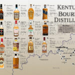 Kentucky Bourbon Print, Distilleries Map Poster For Man Cave Or With Pdf Printable Kentucky Bourbon Trail Map