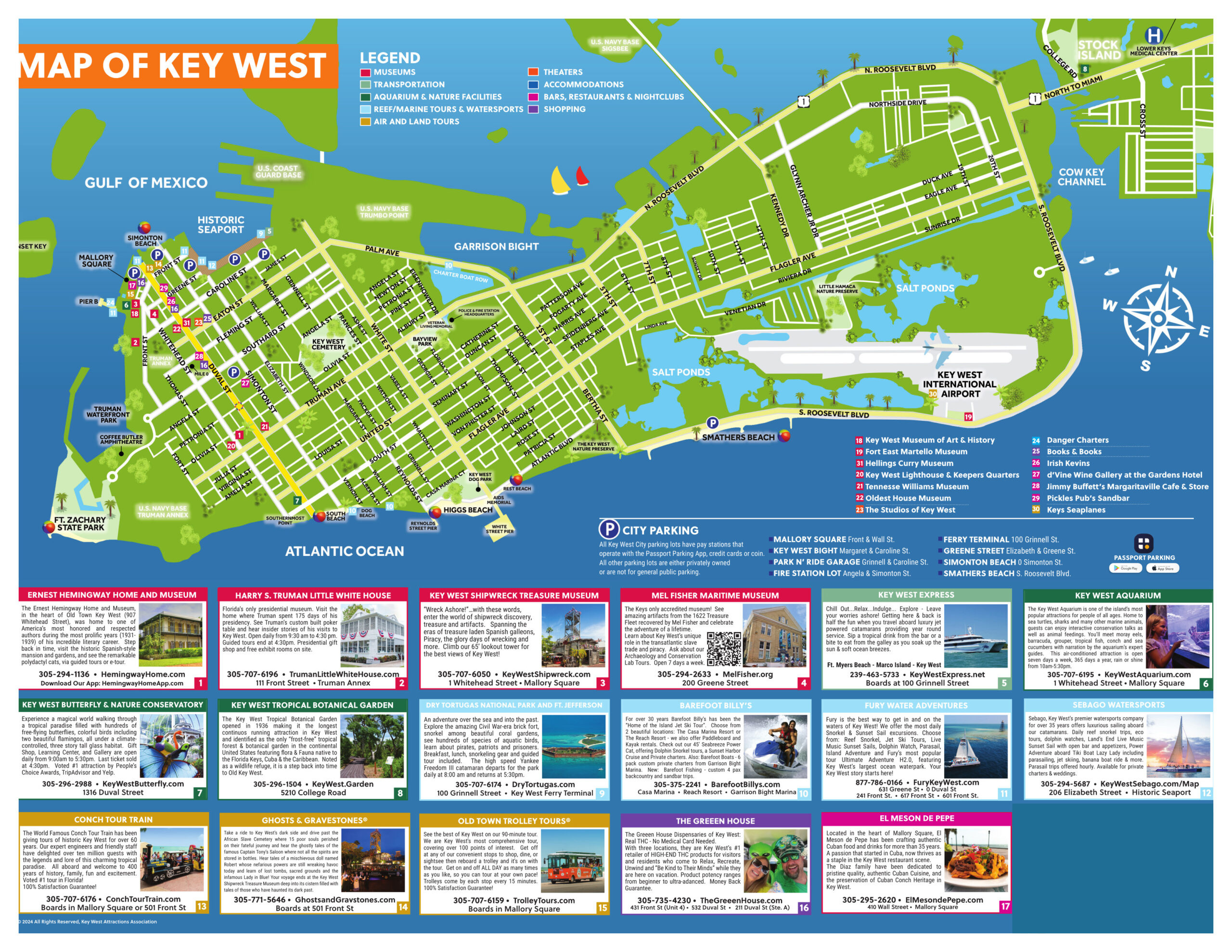 Key West Map – Key West Attractions Association for Printable Map of Key West Florida