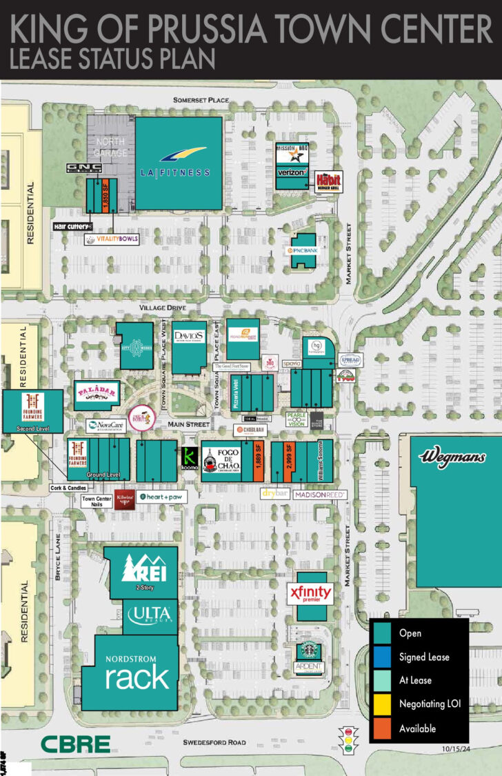 King of Prussia Mall Printable Map