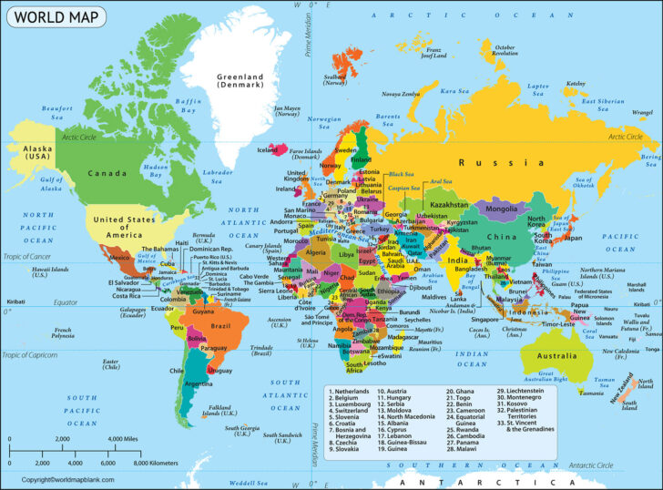 Printable World Map with Country Names Printable World Map with Country Names