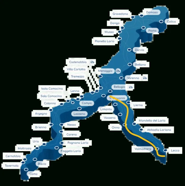 Map of Bellagio Lake Como Italy