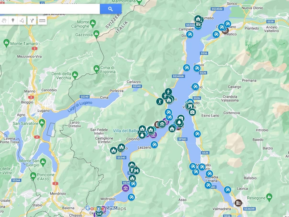 Lake Como Map: Complete Map Of Lake Como, Italy with Map Of Italian Lakes Region