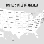 Landkarte Usa Mit 50 Bundesstaaten, Schwarz Weiß Landkarte Der Usa Pertaining To Printable Labeled Map Of The United States