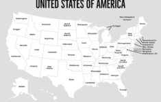 Landkarte Usa Mit 50 Bundesstaaten, Schwarz Weiß Landkarte Der Usa pertaining to Printable Labeled Map of the United States