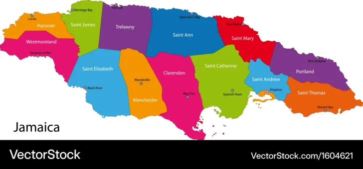 Downloadable Map of Jamaica with Parishes