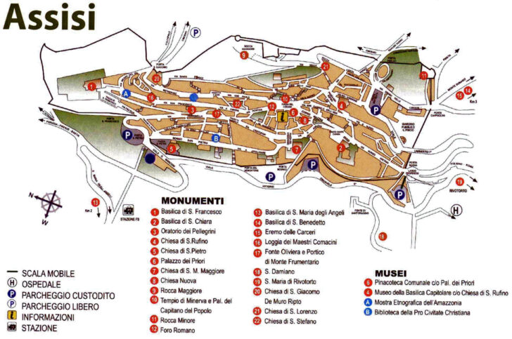 Assisi Italy Map of the City