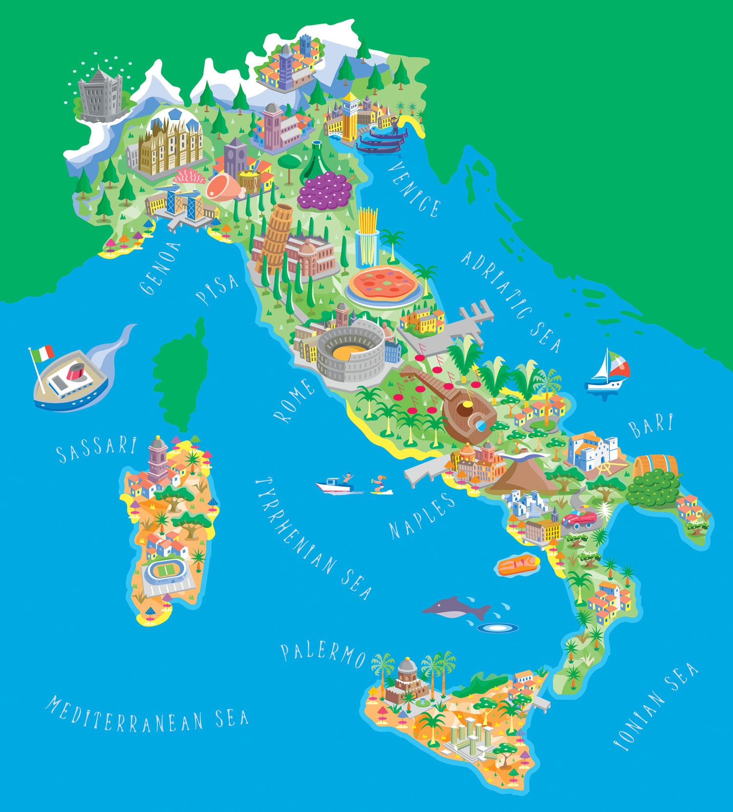 large detailed illustrated tourist map of italy italy large throughout tourist map of italy with cities Large Detailed Illustrated Tourist Map Of Italy. Italy Large throughout Tourist Map Of Italy With Cities