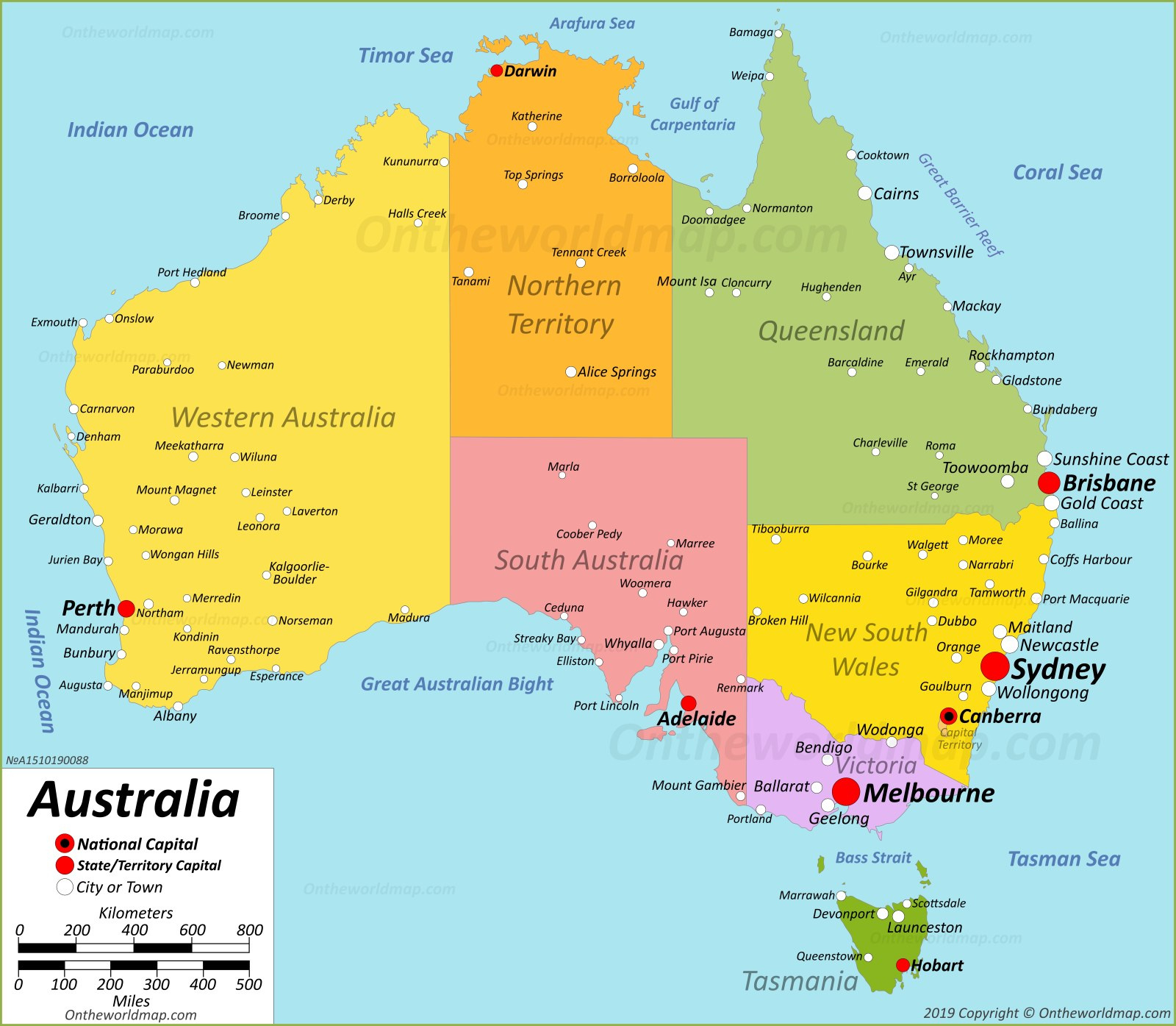 Large Detailed Map Of Australia With Cities And Towns within Free Printable Map Of Australia With Cities And Towns