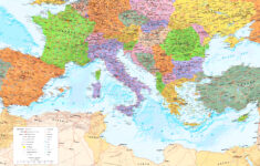 Large Detailed Map Of Mediterranean Sea With Cities inside Printable Map of Mediterranean Ports