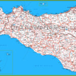 Large Detailed Map Of Sicily With Cities And Towns   Ontheworldmap Intended For Detailed Map Of Sicily Italy