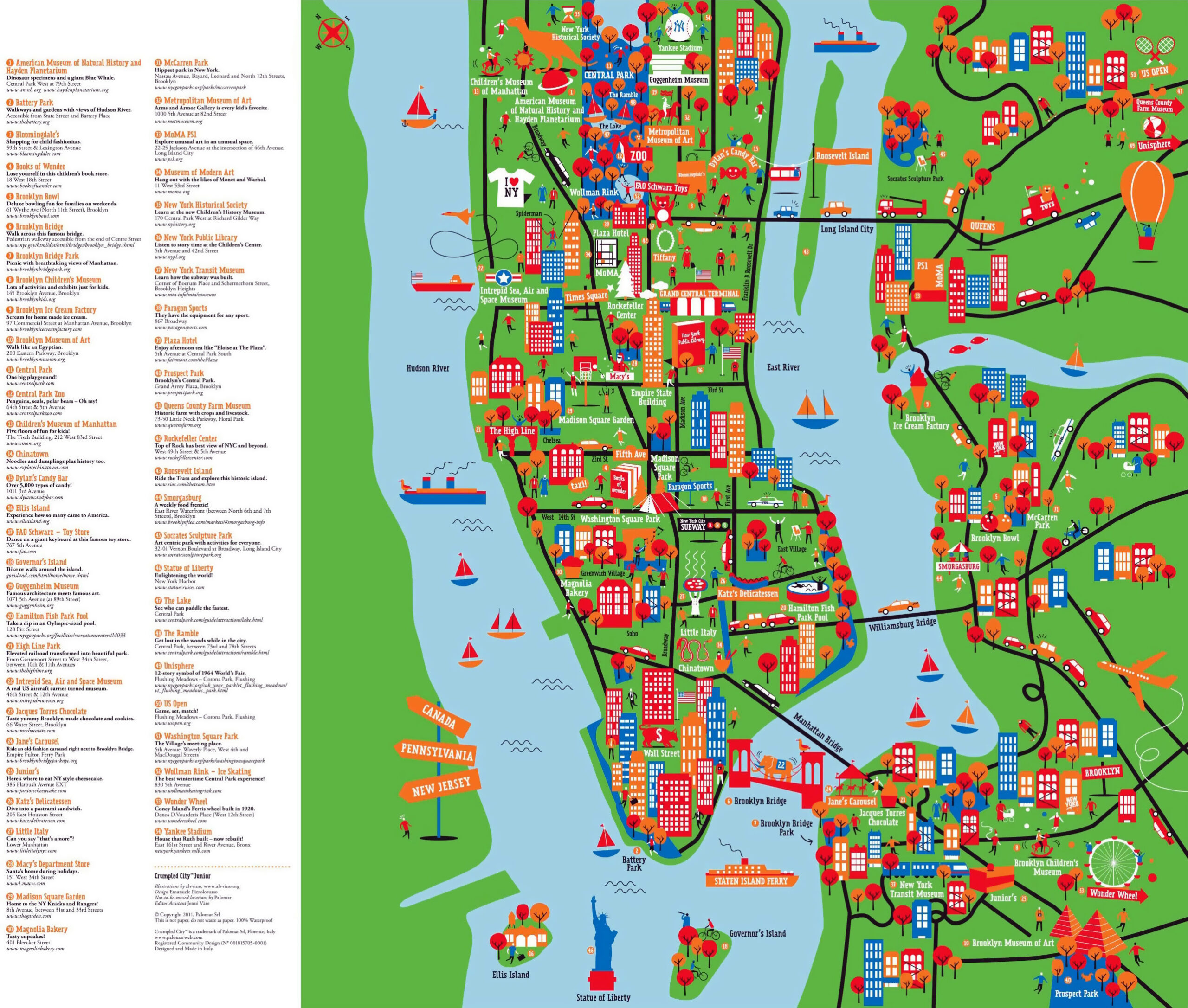 Large Detailed New York Tourist Attractions Map | New York | Usa within New York City Attractions Map Printable