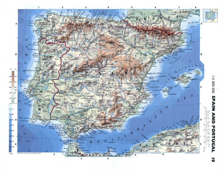 Detailed Map of Spain and Portugal