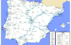 Large Detailed Railroads Map Of Spain And Portugal. Spain And pertaining to Tourist Map of Spain and Portugal