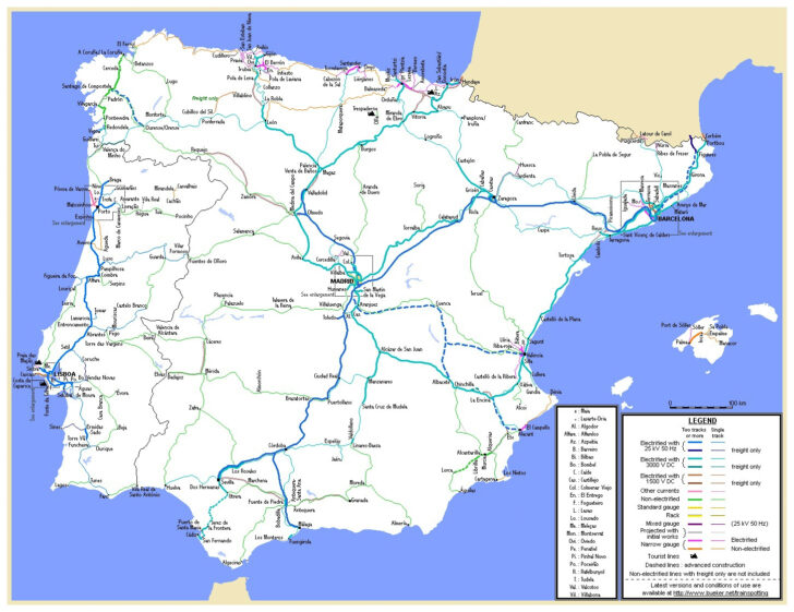 Tourist Map of Spain and Portugal