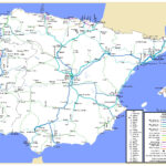 Large Detailed Railroads Map Of Spain And Portugal. Spain And Throughout Road Map Of Spain And Portugal