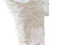 Large Detailed Road Map Of Namibia With All Cities, Villages And with regard to Namibia Road Map Download