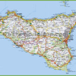 Large Detailed Road Map Of Sicily   Ontheworldmap Inside Detailed Map Of Sicily Italy
