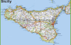 Large Detailed Road Map Of Sicily – Ontheworldmap intended for Map of Sicily Italy with Towns