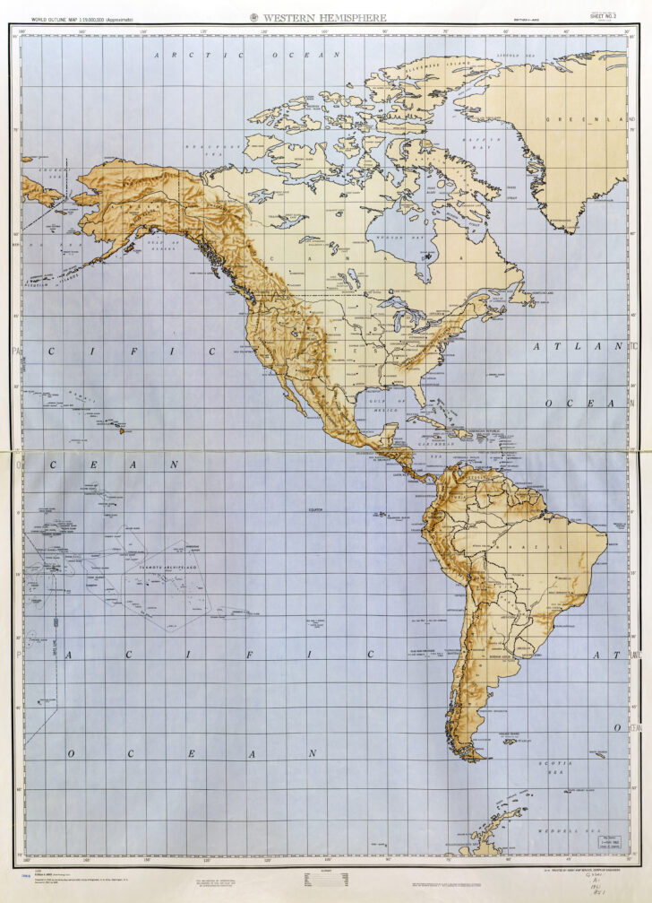 Outline Map of Western Hemisphere