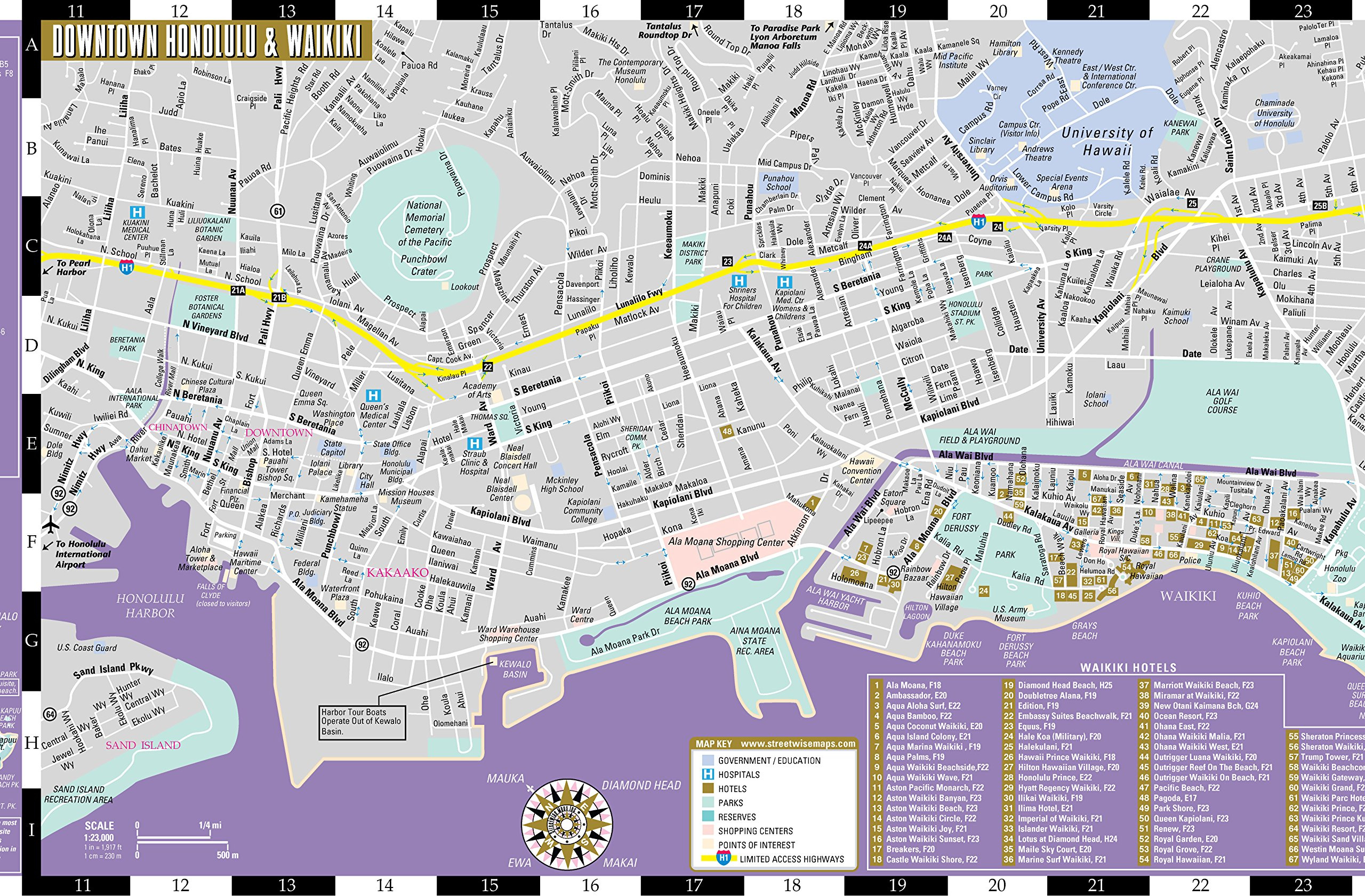 Large Honolulu Maps For Free Download And Print | High-Resolution inside Free Printable Map of Waikiki Area