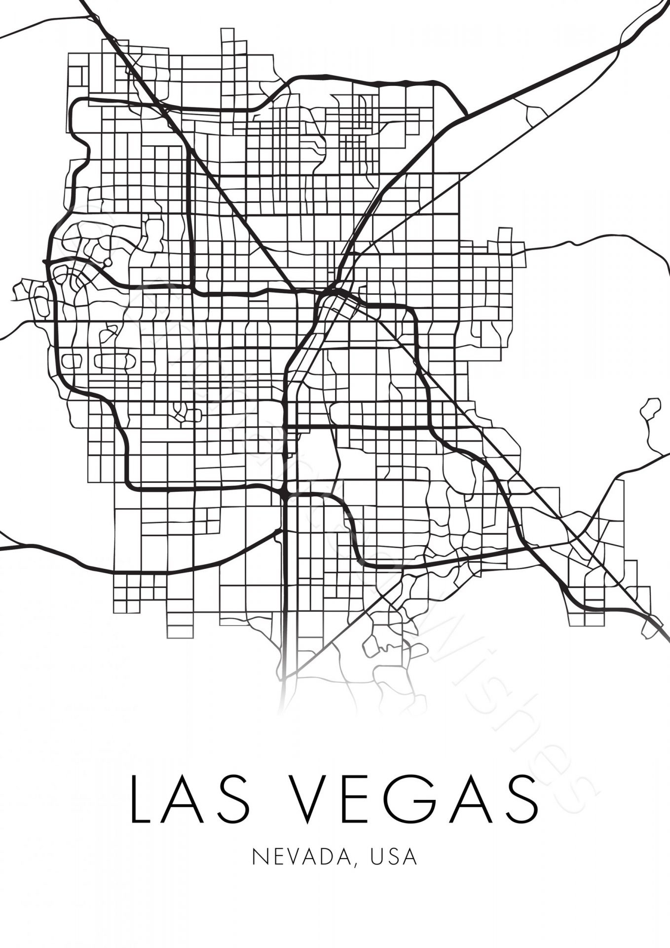 Large Las Vegas City Map Print - Wall Art Printable Prints throughout Printable Map of Las Vegas Nv