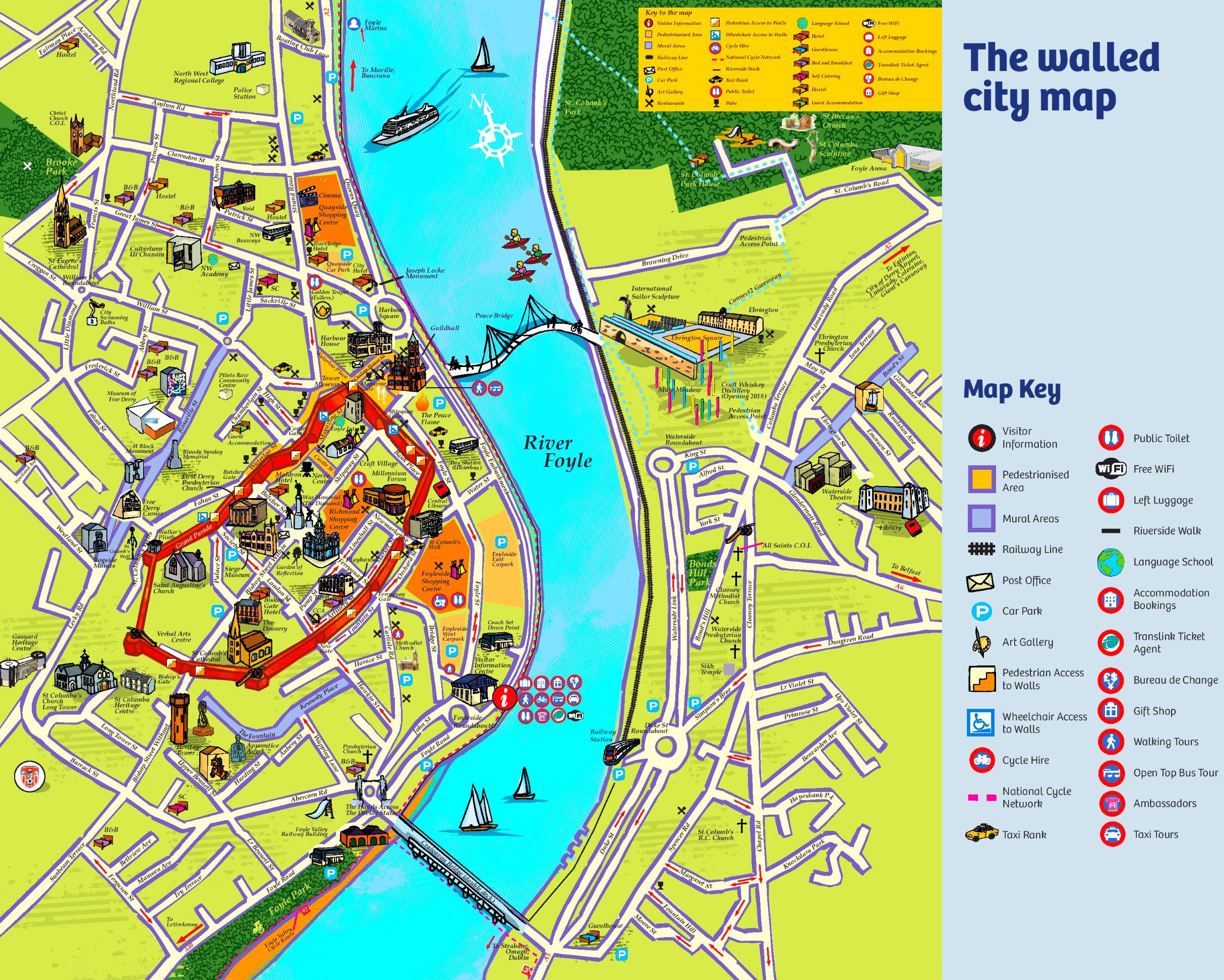 Large Londonderry Maps For Free Download And Print | High for Map of Londonderry Northern Ireland