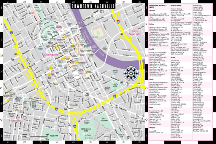 Printable Downtown Nashville Map