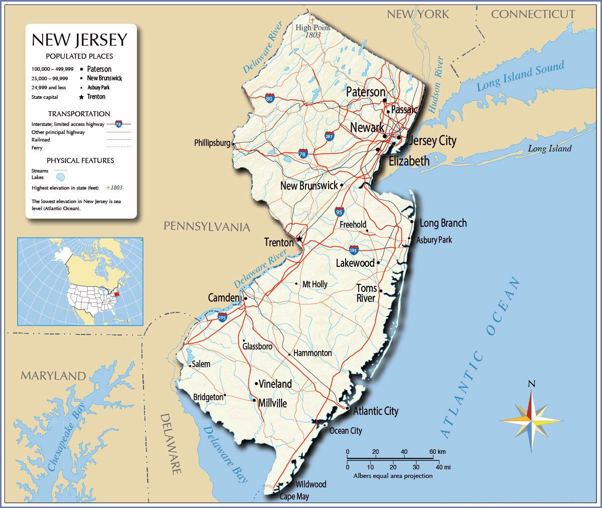 Large New Jersey State Maps For Free Download And Print | High within Free Printable Map Of New Jersey