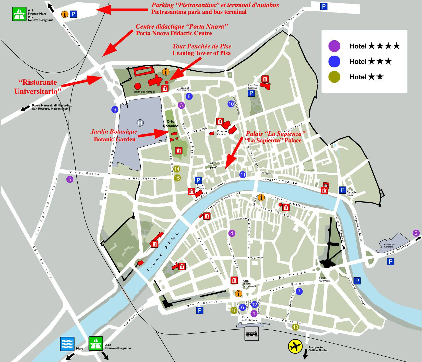 Large Pisa Maps For Free Download And Print | High-Resolution And with regard to City Map of Pisa Italy