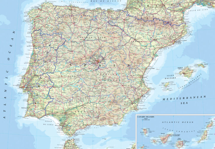 Map of Spain and Portugal Airports