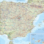 Large Road Map Of Spain And Portugal With Cities And Airports Throughout Map Of Portugal And Spain With Cities