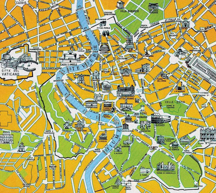 Tourist Map of Rome Italy Printable