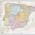 Large Spain And Portugal Classic Wall Map (Hanging Bars) With Map Of Spain And Portugal Together