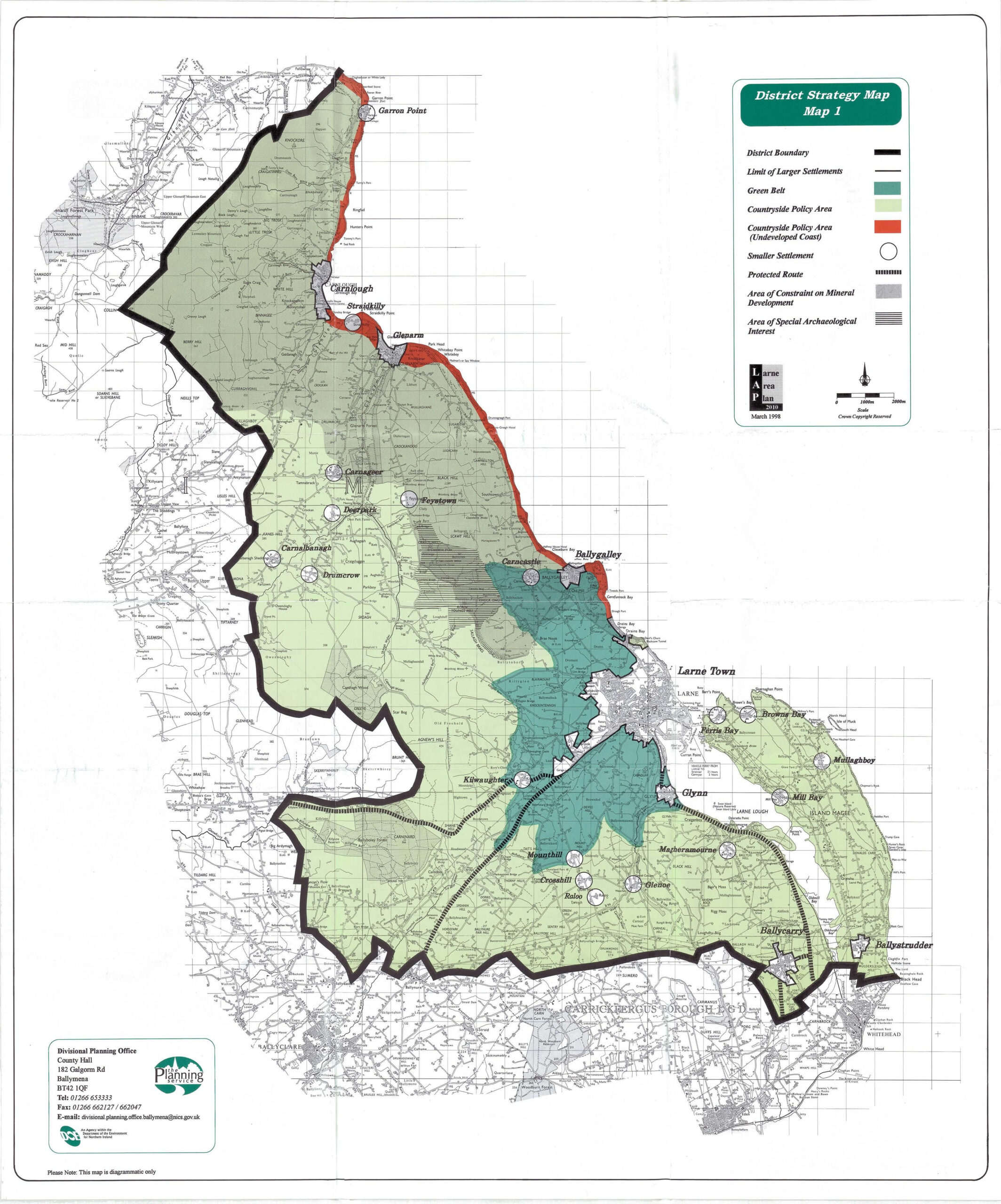 Larne Map No. 1 District Strategy Mapmid And East Antrim inside Map Of Larne Northern Ireland