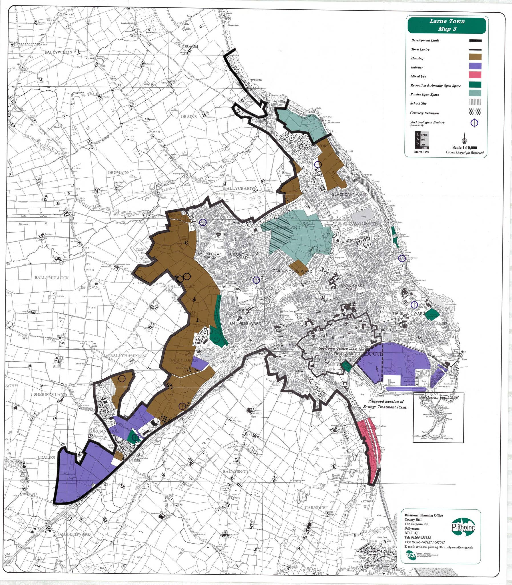Larne Map No. 3 Larne Town Mapmid And East Antrim Borough with regard to Map Of Larne Northern Ireland