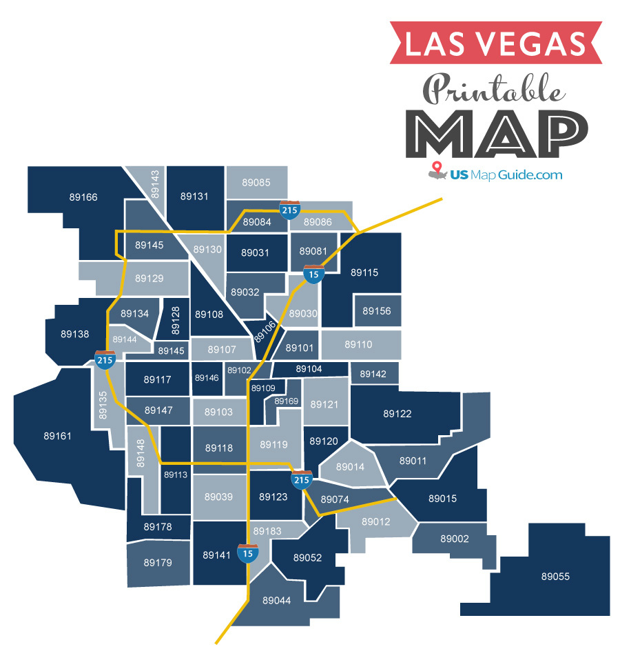 Las Vegas, Nv Zip Code Map (44 Zip Codes) – Us Map Guide with regard to Las Vegas Zip Code Map Printable