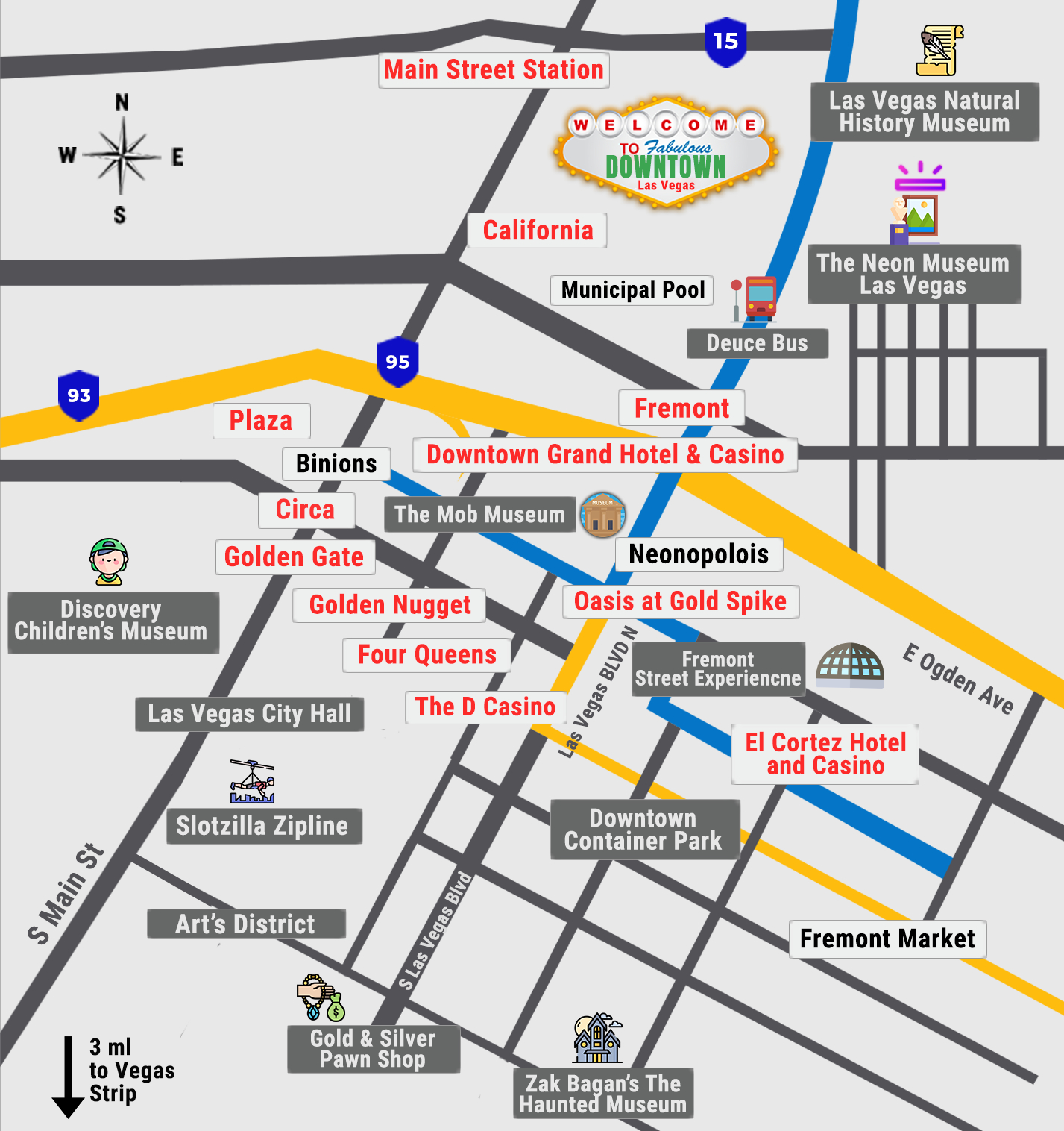 Las Vegas Strip Map (2025) | Las Vegas Direct pertaining to Las Vegas Strip Hotel Map Printable