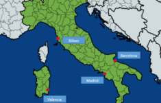 Latitude Of Major Metropolitan Areas In Spain Superimposed Over intended for Map Of Spain And Italy