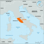 Latium | Italy, Rome, Map, & History | Britannica Pertaining To Map Of Italy With Rome