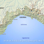 Liguria Physical Map Pertaining To Map Of Liguria Region Of Italy