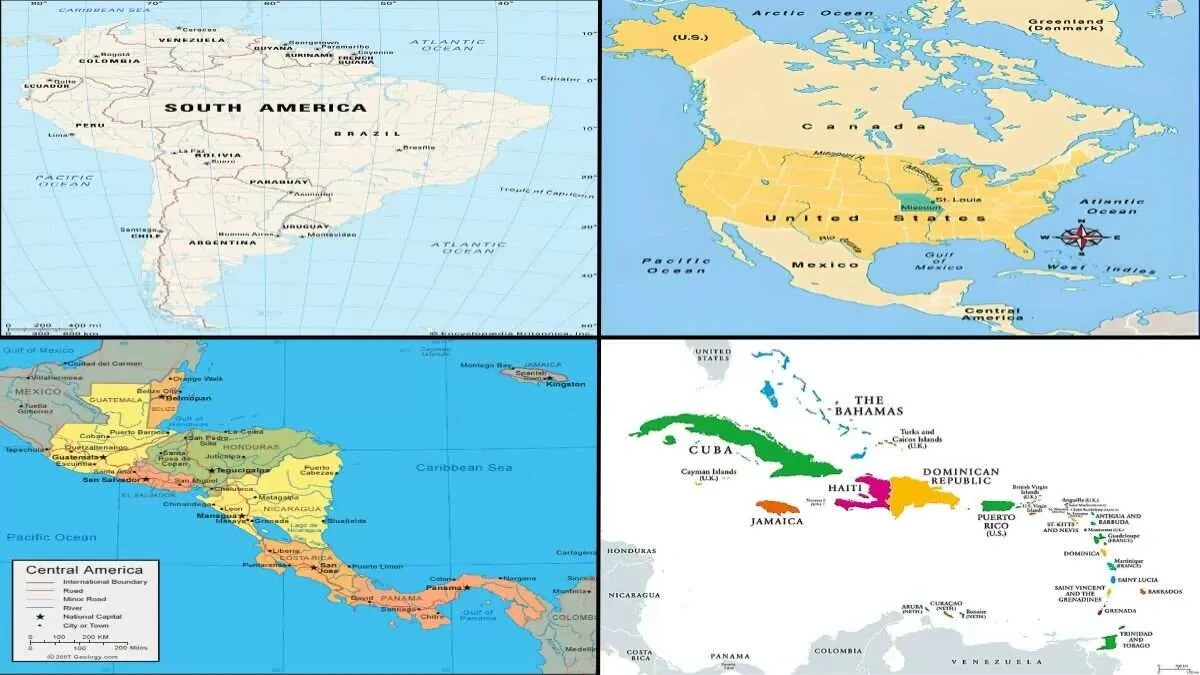 List Of Countries In Americas: Geographic Locations, Full List with regard to Current Map of North and South America