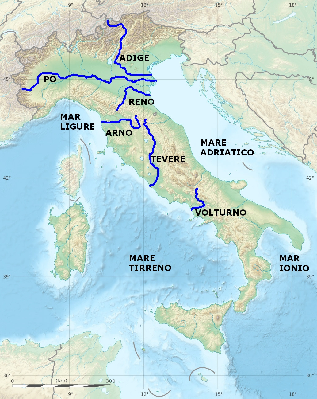 List Of Rivers Of Italy - Wikipedia within Map of Italy Po River