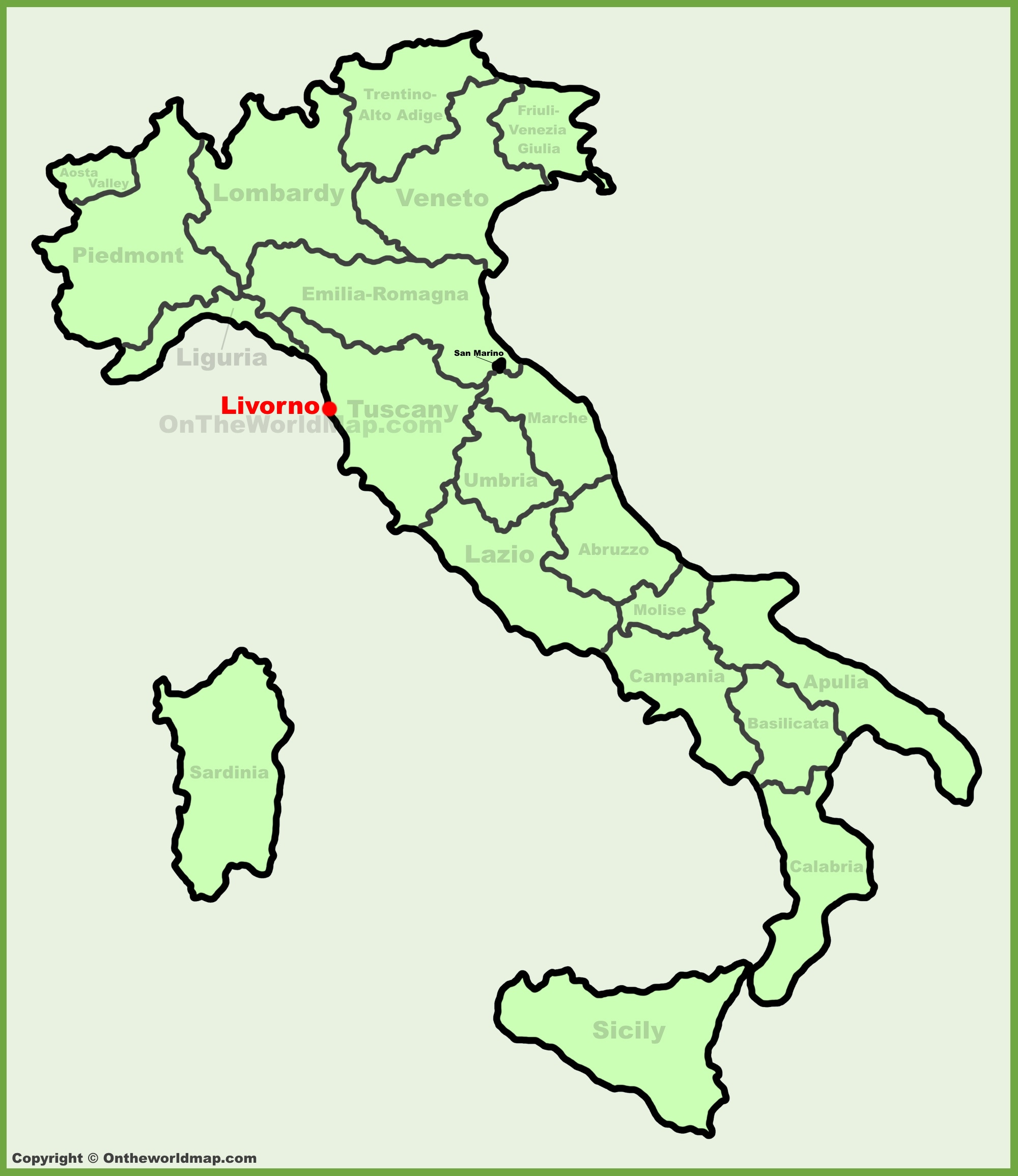 Livorno Location On The Italy Map - Ontheworldmap within Map Of Livorno Tuscany Italy