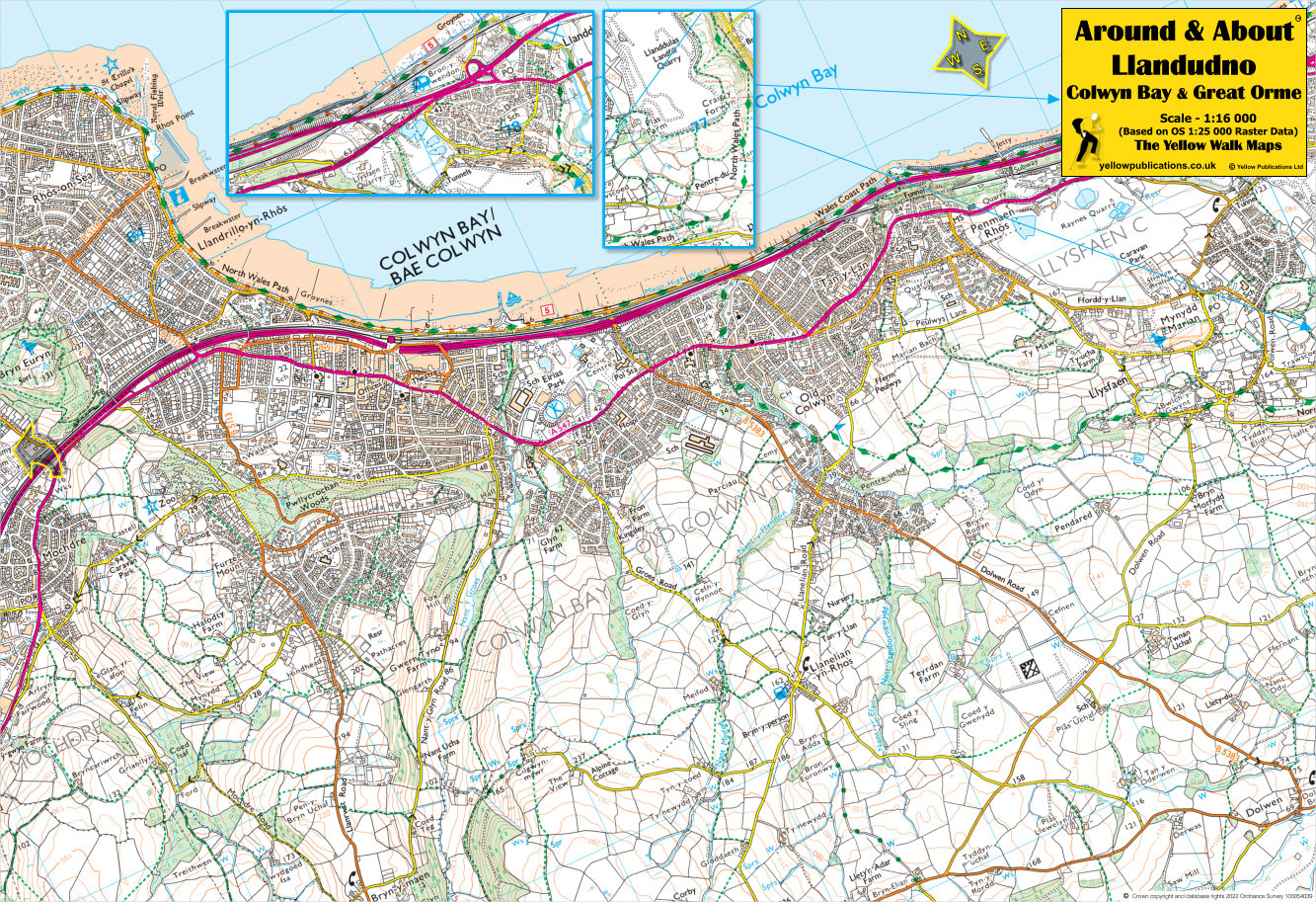 Llandudno, Colwyn Bay &amp;amp; Great Orme Walking Map for Map Of Llandudno And Surrounding Area