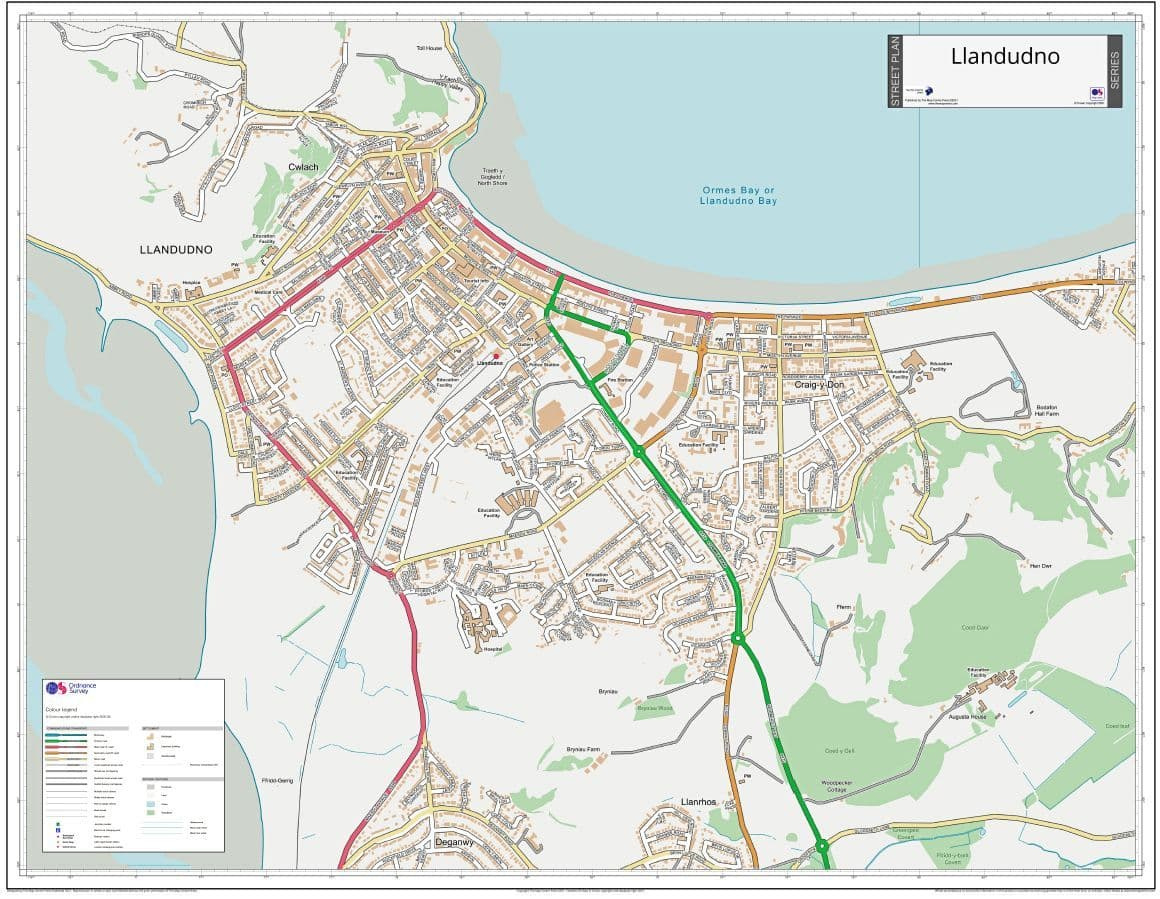 Llandudno Street Map 2021 inside Map Of Llandudno North Wales