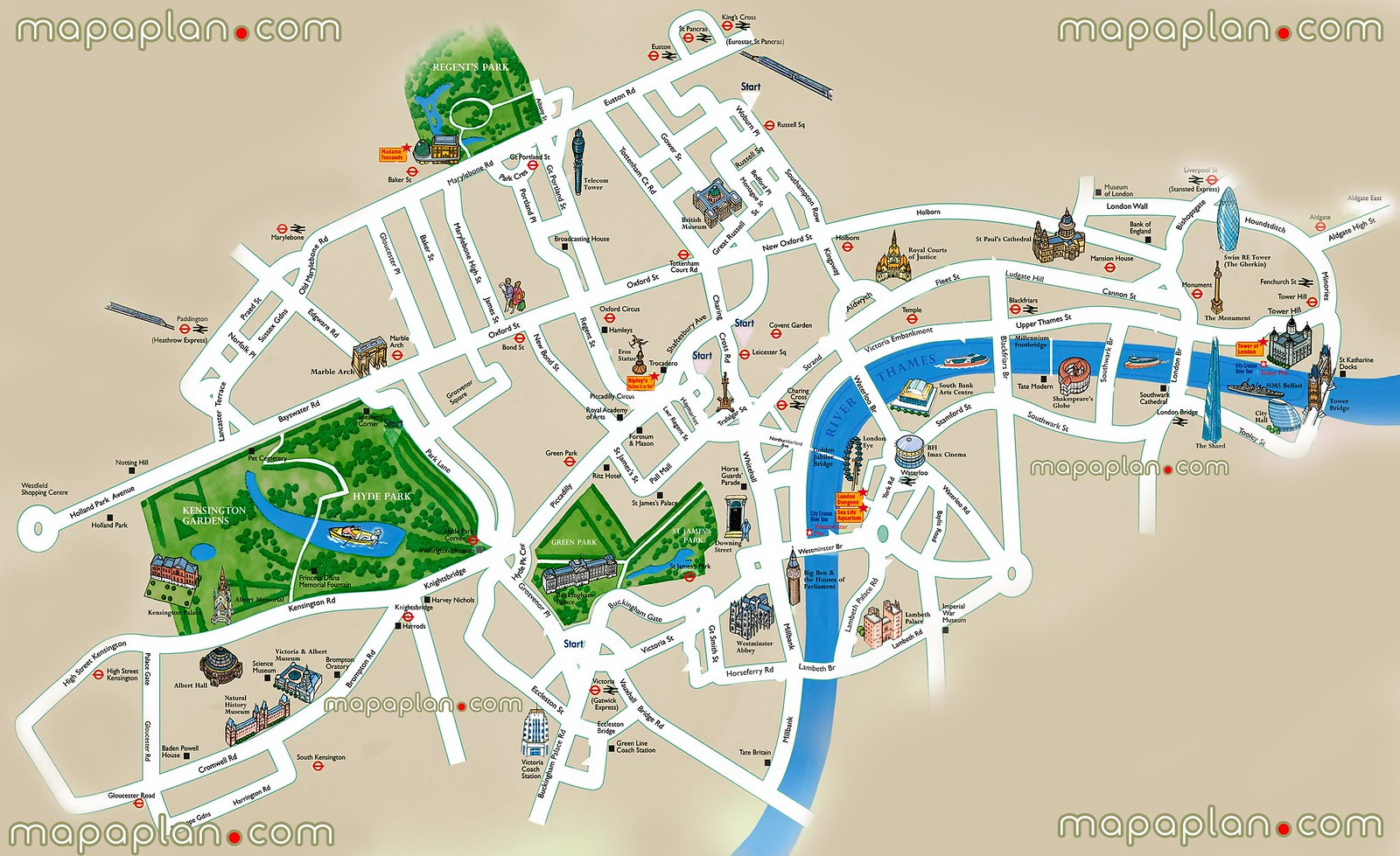 London Top Tourist Attractions Printable City Street Map | Flickr regarding Tourist Map of London Attractions Printable